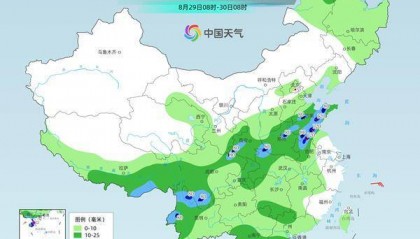 未来三天北方强降雨逐步转移 江南中东部高温闷热天气持续
