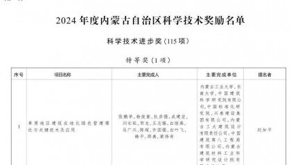内蒙古自治区党委 自治区人民政府关于2024年度自治区科学技术奖励的决定